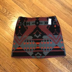 Gap Aztec print wool mini skirt size 2 NWT